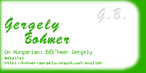gergely bohmer business card